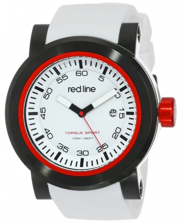 red line Men's RL-50049-BB-02 "Torque" Stainless Steel Watch with White Silicone Band