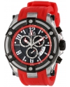 Men's Gladiator Chronograph Black Dial Red Silicone Watch
