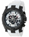 Men's Gladiator Chronograph Black and Silver Dial White Silicone Watch