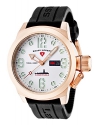 Swiss Legend Men's Submersible White Dial Rose Gold Tone Case Black Silicone