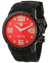 Swiss Legend Men's 30021-BB-05 Ambassador Red Dial Black Silicone Watch