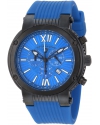 Men's Legato Cirque Chronograph Blue Textured Dial Blue Silicone Watch