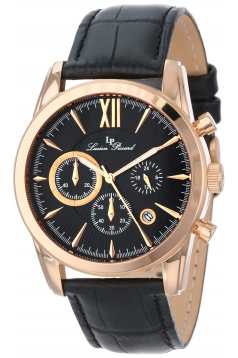 Men's Mulhacen Chronograph Black Textured Dial Black Leather Watch