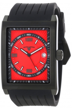 Men's Limousine Red Textured Dial Black Silicone Watch