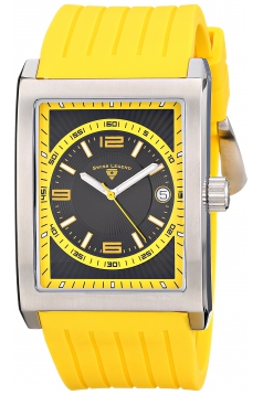 Men's Limousine Analog Display Swiss Quartz Yellow Watch
