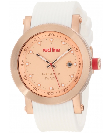red line Men's RL-18000-RG-09-WH Compressor Pink Dial White Silicone Watch