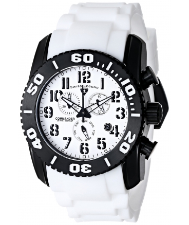 Men's 11876-TIB-02 Commander Titanium Analog Display Swiss Quartz White Watch