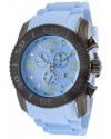 Men's Commander Chrono Light Blue Silicone and Dial Gunmetal IP Steel Case 