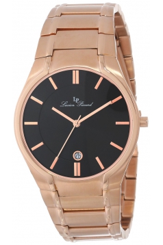 Men's Davos Black Dial Rose Gold Ion-Plated Stainless Steel Watch