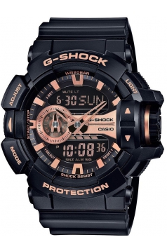 Men's G-Shock Black And Rose Gold Tone Dial Resin Quartz Watch